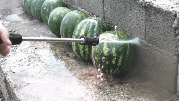 JetStorm nozzle slicing through watermelons